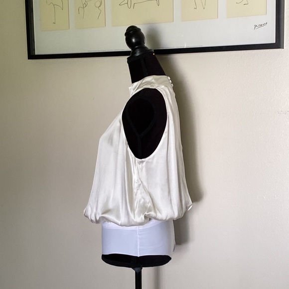 Kands London white pure silk halter neck blouse - Picture 4 of 9